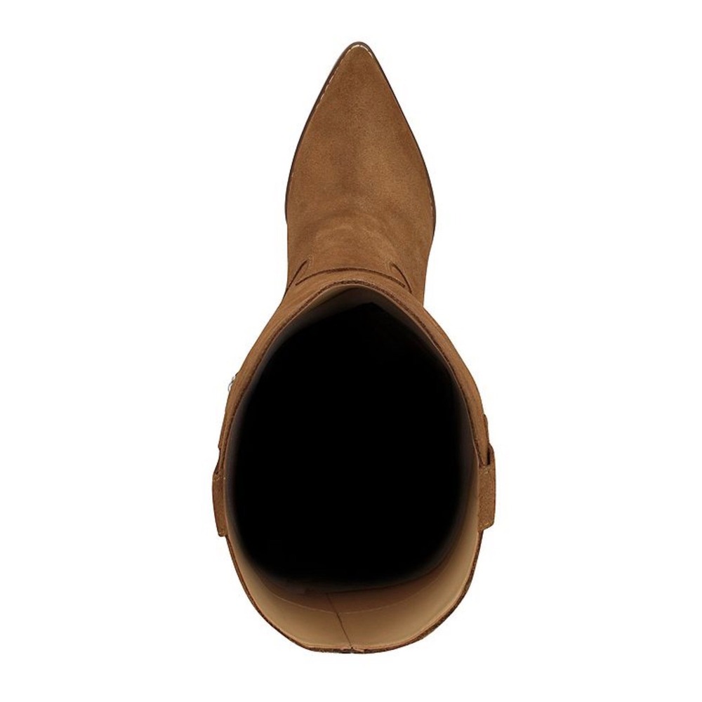 Nine West Bromwel Womens Med Natural Brown Suede Pointy Toe Block Heel Boots 9M - Picture 14 of 16
